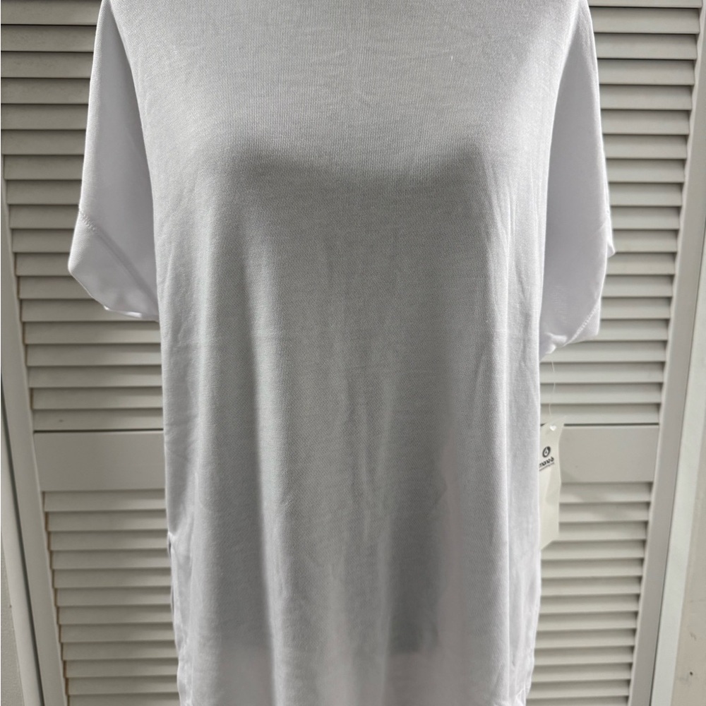 Mono B Women's Large Crewneck Shirt Top White Oversized NWT